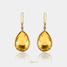 Geelgoud met citrien en diamant