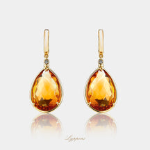 Geelgoud met citrien en diamant