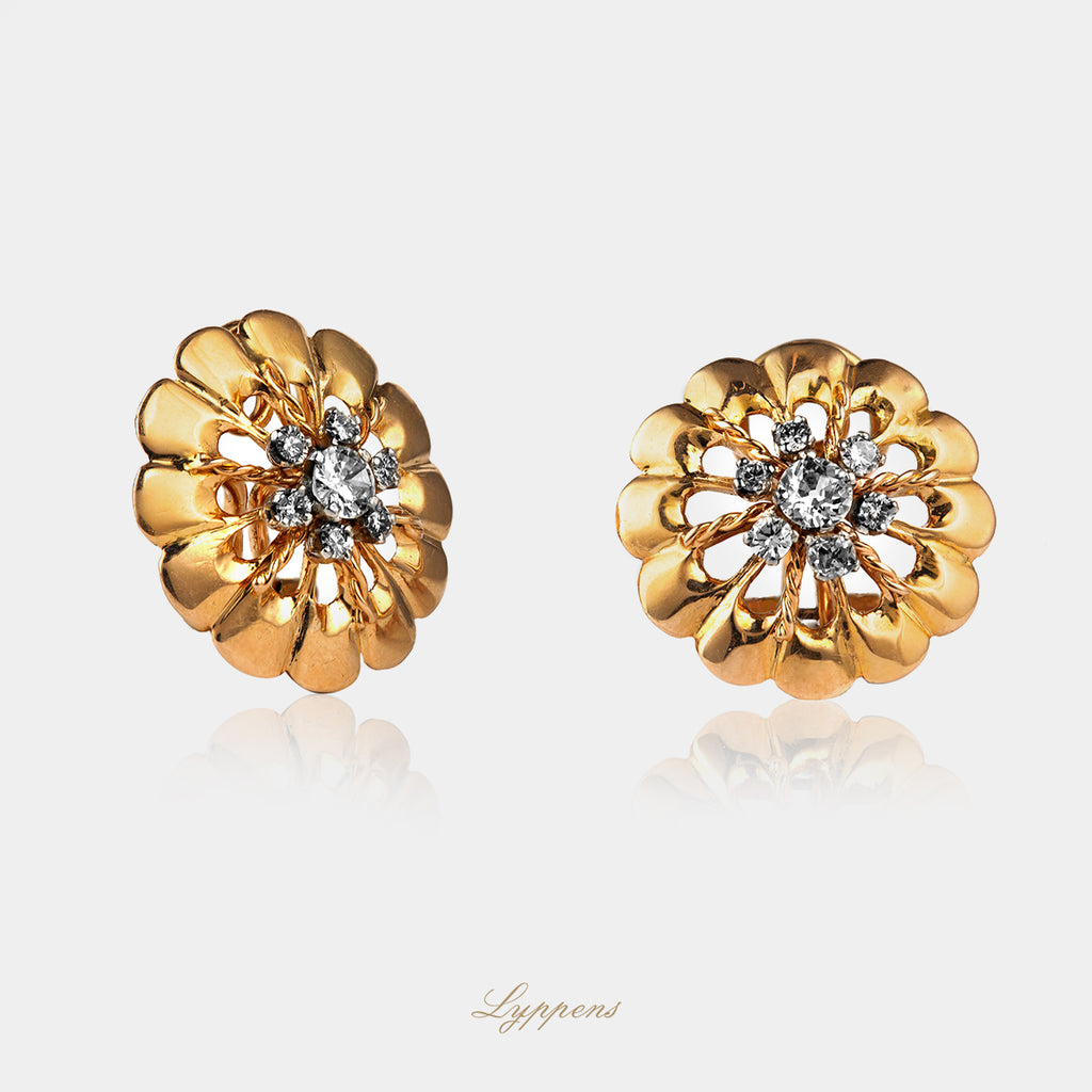 Oorknoppen 375/9K geel goud Kat – Rhomberg Schmuck GmbH