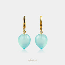 Geelgoud met chalcedoon en diamant