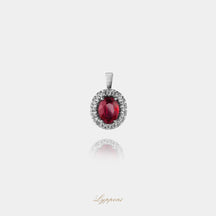 Witgoud met robijn en diamant