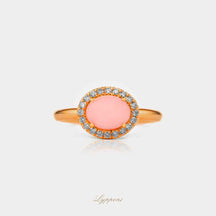 Roségoud met opaal en diamant