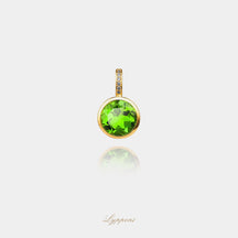 Geelgoud met peridoot en diamant