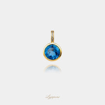 Geelgoud met topaas en diamant