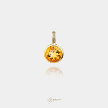 Geelgoud met citrien en diamant