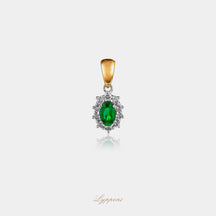 Geelgoud met smaragd en diamant