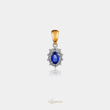 Geelgoud met diamant en saffier