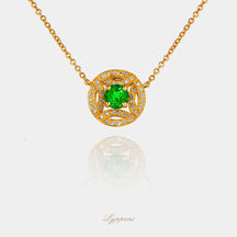 Geelgoud met topaas en diamant