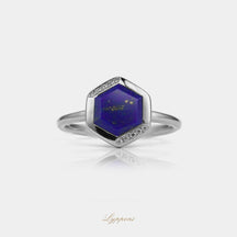 Witgoud met Lapis lazuli en diamant