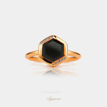 Roségoud met onyx en diamant