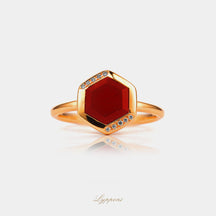 Roségoud met jaspis en diamant
