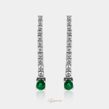 Witgoud met smaragd en diamant