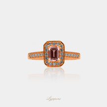 Roségoud met morganiet en diamant