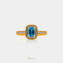 Geelgoud met topaas en diamant