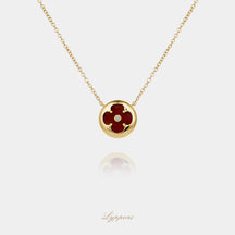 Geelgoud met carneool en diamant
