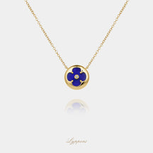 Geelgoud met lapis lazuli en diamant