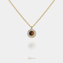 Geelgoud met tijgeroog en diamant