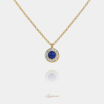 Geelgoud met lapis lazuli en diamant
