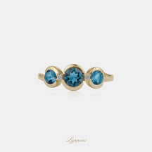 Geelgouden ring met topaas en diamant