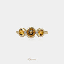 Geelgoud met citrien en diamant