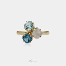 Geelgoud met chalcedoon en topaas