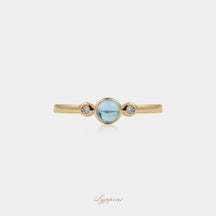 Geelgoud met diamant en topaas