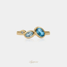 Geelgoud met topaas en diamant
