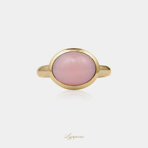 Geelgoud met roze chalcedoon