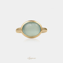 Geelgoud met groene chalcedoon